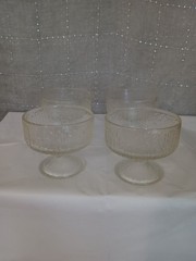 Vtg Indiana Glass Crystal Ice Sherbet Or Champagne Footed Glasses Set Of 4 MCM