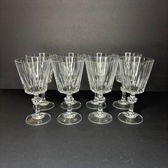 VTG Princess House Set of 8 Wine Esprit Knob Stem Water Blown 6 3/4″ Clear