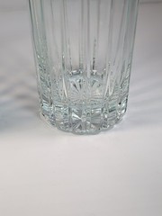 Set Of 2 Vintage Highball Glasses Ribbed/ Star Base 6.25″ Tall Over 16oz