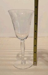 VTG Etched Wine Glasses Lot of 5 Tapered Stem 7″ MCM Leaf Floral Bud Barware