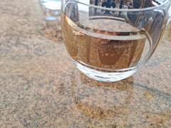 MCM mid century 4 Vito Bari Gold Roly Poly Glasses Culver Style Bar Glasses