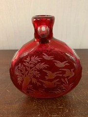 Engraved Crystal Flask from Saint Louis Model 2