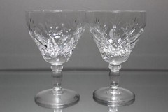 Two (2) ROYAL BRIERLEY ELIZABETH England 5 1/2” Crystal Water Wine Goblets MINT