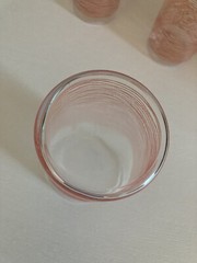 3 Tumblers Ombre Textured Peach Pink White Striped Glassware Handblown Vintage
