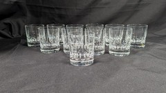 VTG Lot of 11 Crystal Glass Whiskey Glasses high-quality contemporary pattern