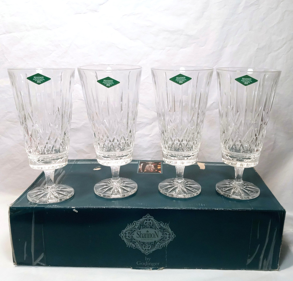 Caitlin by Godinger Shannon Crystal Crystal Goblets Glasses Set Of 4 Slovakia