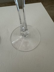 Nachtmann Bamberg Cranberry Cut To Clear Crystal Wine Glasses 8” Set Of 2