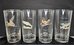 4 Vintage Federal Wildlife Glasses Tumblers Barware Mancave 12oz