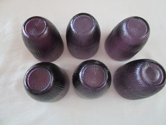 Vintage Amethyst Purple Ombré ribbed textured Glass 6 rocks Whiskey rock 12 Oz.