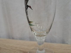 VTG 1950’s Carwin Cordial Glass Painted Wild Game «CANVAS BACK» Gold Rim