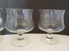 Set of 4 Vintage Footed Shrimp Cocktail Icer Chiller Cups with Inserts