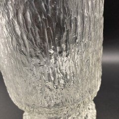 Vintage Indiana Glass Crystal Ice Tree Bark Footed Mug Tankard Clear