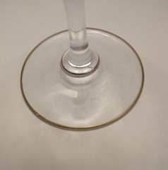 ST LOUIS CRYSTAL STL22 Early Gold Rim Wine Claret Cocktail Glass Scroll