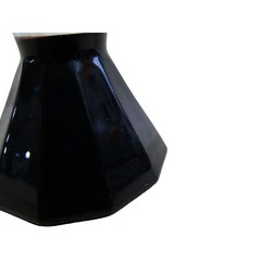 Vintage Cristal D’Arques Durand Luminarc Multi Sided Black Base Clear Vessel Win