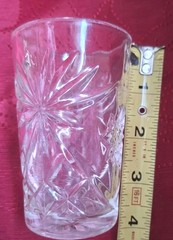 Set Of 6 Anchor Hocking Prescut Clear 4” Flat Bottom Juice Glasses