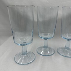 Libbey Duz Light Ice Blue Glasses, Water Goblets Set of 4, Vintage Star Sapphire