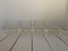 Indiana Glass Crystal Ice Footed Old Fashioned Set Of 4