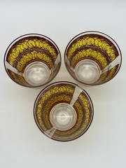 Georges Briard Double Rocks Glasses Gold Swirl 12 oz. – Set of 3