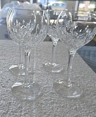 Set 4 Stuart Crystal MANHATTAN SHERRY Wine Goblet Glasses Signed Made in England