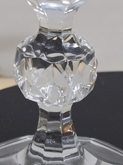 2 Czech Claudia Crystal Cordial Glasses Liqueur Shot Faceted Ball Stem VTG