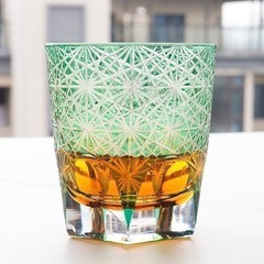 Edo Tokyo Kiriko Luxury Crystal Glass Knights Templar Whiskey Brandy Tumbler Cup