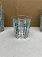 SET OF 8 MCM BLUE & GREY GLASSES 3” EXCELLENT ANCHOR?? ATOMIC ??