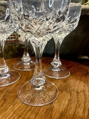 Mikasa Buckingham Cut Crystal Wine Glasses Set of 4 Starburst Stemware
