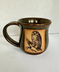 Always Azul Snow Owl Mug Pottery Handmade Ceramic Colorado Coffee Tea Naturecore