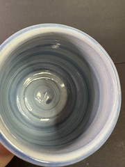 Louisville Stoneware Blue Chalice – Christian Cross Goblet – Handmade Pottery
