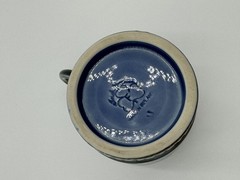 IRISH JAUNTING CAR MUG BLUE GREEN CERAMIC SOUVENIR SHAMROCK MADE IN IRELAND WADE