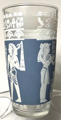 Vintage Thai Goddess/Egyptian Motif Tumbler Glasses 3pc. Set