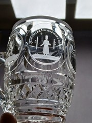 19th Century German Engraved Scenes & Sayings Cut Glass Mug / Stein C.1820-1830s