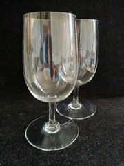 Baccarat Clear France Crystal Glasses Set Of Two 5.5″H Marked