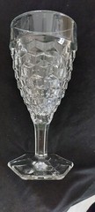 Vintage Fostoria American Clear 6 3/4 Inch Hex Foot Glasses Set Of 8
