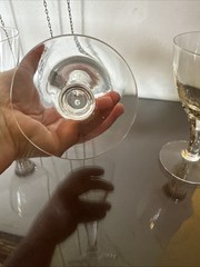 Vtg Skruf Sweden Encased Teardrop Stem Champagne/wine Glasses 6 Oz Set Of 7