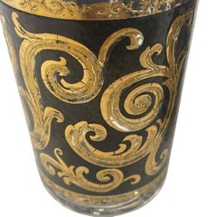 Vintage Culver Ltd ‘Ebony’ Gold Black Highball Glasses Set Of 2