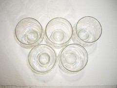 Vintage Anchor Hocking Laurel Gray Cut Beer Glasses set of 5