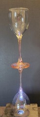 Luminarc Pink Wine/Water Glass Stem Rose Blush GoVintage Arcoroc (Set of 2)