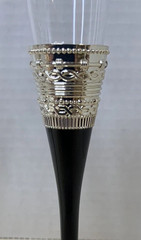 Vera Wang Wedgwood With Love Noir Crystal Toasting Flute Pair Black Stem New
