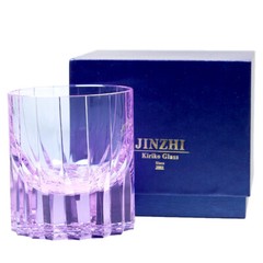 K9 Purple Shiny Crystal Whiskey Glass Hand Carved Rock Shiny Glassware 7oz