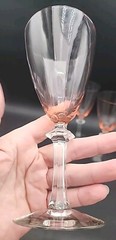 UNK4440 (Pink) by Unknown Manufacturer Pink Optic Bowl, Clear Stem & FootSet 3