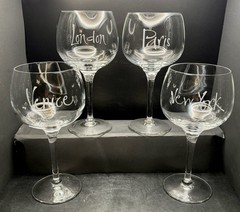 Set of 4 Wedgwood Grand Gourmet City 20oz Glassware Goblets