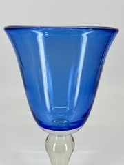 Replacement Artland Iris Cobalt Blue wine or water goblet Bulb Stem 8″H LOVELY!