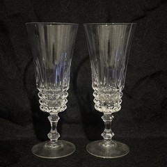 Cristal d’ Arques France Pompadour Set of 2Lead Crystal Fluted Champagne Glasses