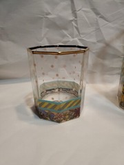 Makenzie-Childs Aurora NY Garland Polka Dot Glass Picther W/ 2 Tumblers