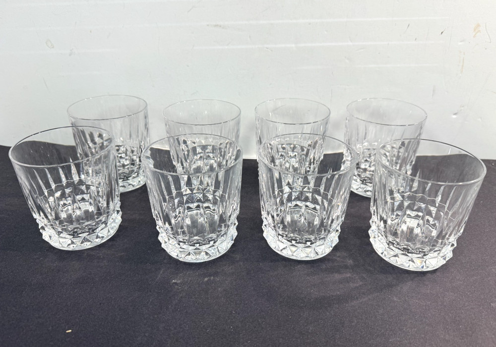 W. M. Dalton French Lead Crystal No 5 Old Fashioned Glasses Set of 8 #5 Exc Cond