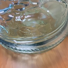 Libbey Orchard 3 QT. Fruit Green Glass Embossed Deep Casserole Dish Lid Baking