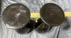 Lot 2 Vtg Libbey Glass Black Amethyst Wine Water Stem Goblets 12 Oz
