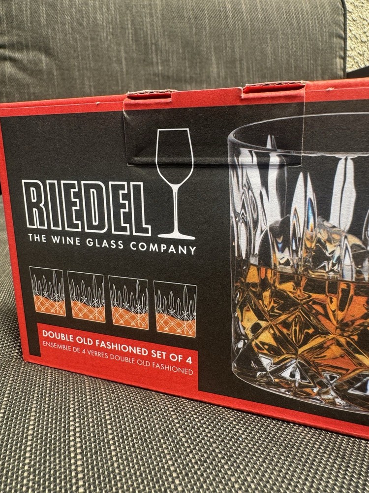Riedel Spey Crystal Double Old Fashioned Whiskey Glasses Set of 4 – NEW