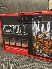 Riedel Spey Crystal Double Old Fashioned Whiskey Glasses Set of 4 – NEW